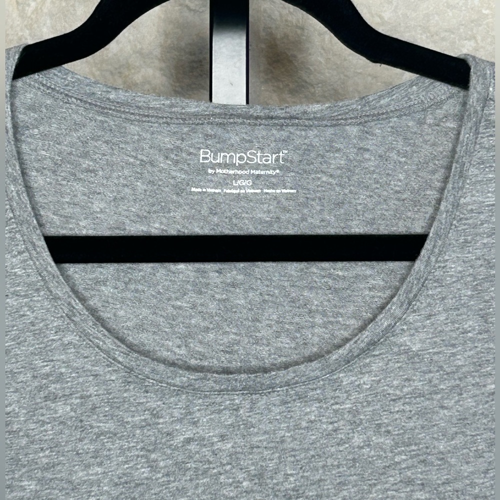 Bumpstart Maternity T Shirt Heather Gray Size Large - Picture 2 of 3